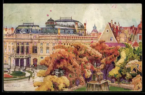 Künstler-AK Bratislava, Ortspartie, Vydava, Spoloenosf Slovenskeho domu