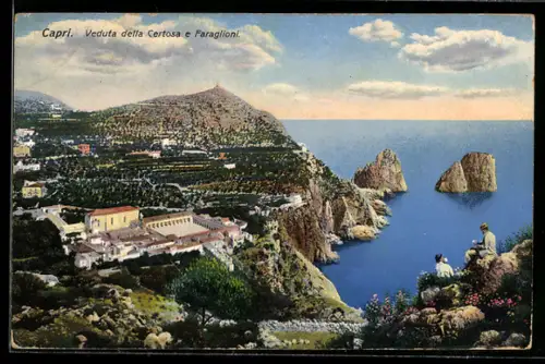 AK Capri, Veduta della Certosa e Faraglioni