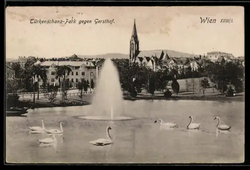 AK Wien, Türkenschanz-Park gegen Gersthof