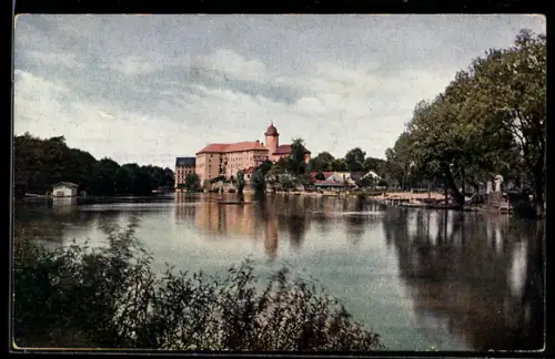AK Bad Podiebrad / Podebrady, zamek, Blick auf Schloss