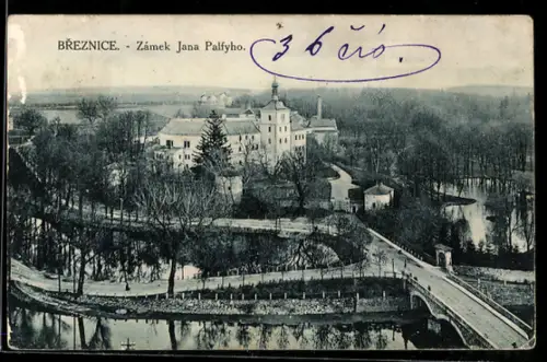 AK Breznice, Zámek, Blick nach Schloss