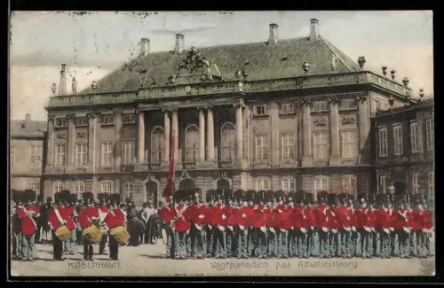 AK Kopenhagen, Amalienborg, Parade vor dem Schloss