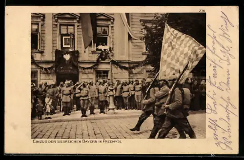AK Przemysl, Einzug der siegreichen bayerischen Truppen