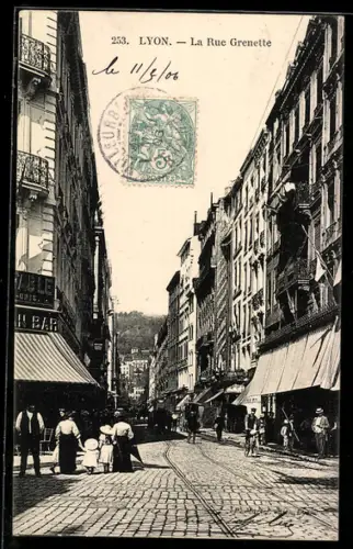 AK Lyon, La Rue Grenette