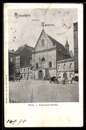 AK Wien, Kapuziner-Kirche, Ruhestätte der Kaiserin