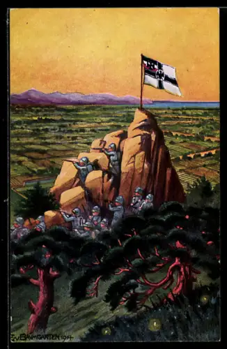 AK Tsingtau, Beobachtungsposten mit Militärfahne