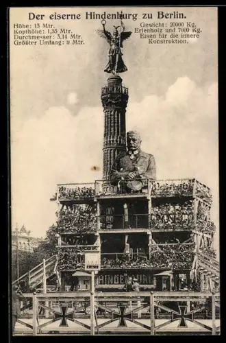 AK Berlin-Tiergarten, der eiserne Hindenburg zu Berlin