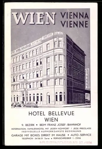 AK Wien, Autos am Hotel Bellevue