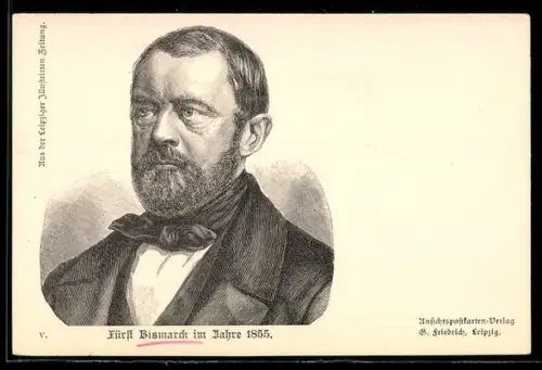 AK Fürst Bismarck im Jahre 1855 im Porträt