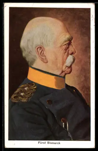 AK Bismarck, Profilportrait in Uniform