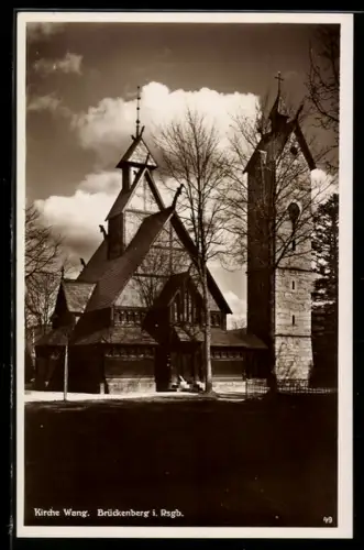 AK Brückenberg, Blick auf die Kirche Wang