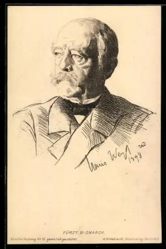 Künstler-AK Otto von Bismarck, Portrait