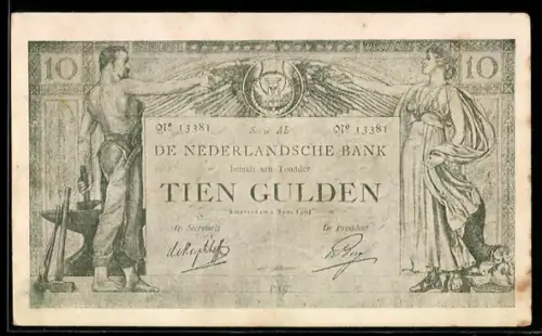 AK Tien Gulden Geldschein, De Nederlandsche Bank