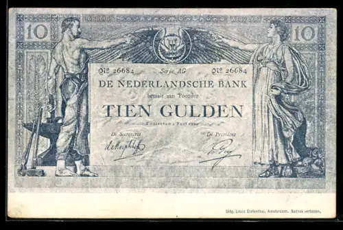 AK Tien Gulden Geldschein, De Nederlandsche Bank