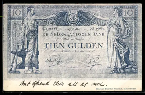 AK Tien Gulden Geldschein, De Nederlandsche Bank