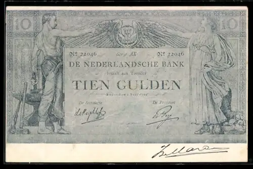 AK Tien Gulden Geldschein, De Nederlandsche Bank