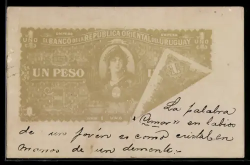AK Geldschein über 1 Peso, El Banco de la Republica Oriental del Uruguay