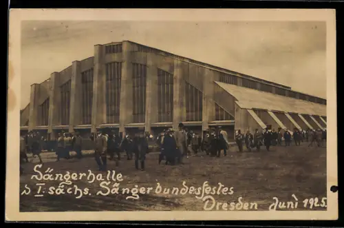 AK Dresden, I. Sächs. Sängerbundesfestes 1925, Sängerhalle