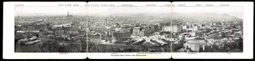 Klapp-AK Wien, Panorama vom Riesenrad aus gesehen, Wiener Prater, Dom St. Stefan, Canisius-Kirche, Brigitta-K.