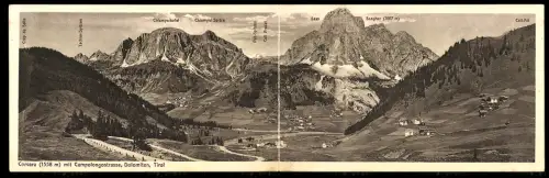 Klapp-AK Corvara /Dolomiten, Ortsansicht mit Campolongostrasse und Songher