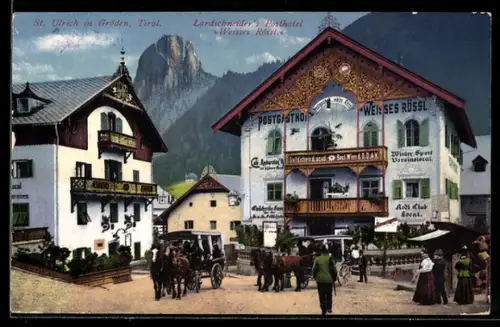 AK Ortisel /Val Gardena, Gasthof Weisses Rössl, Propr. G. u. R. Lardenschneider