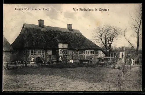 AK Strande, Alte Fischerkate an der Strander Bucht
