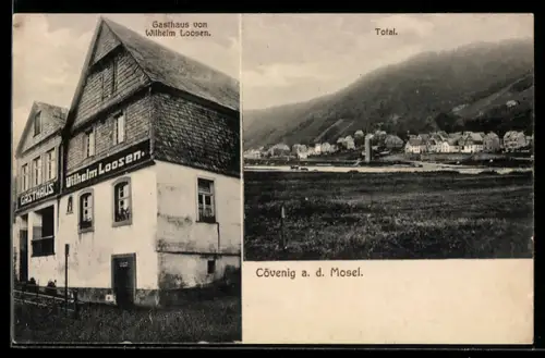 AK Cövenig a. d. Mosel, Gasthaus von Wilhelm Loosen, Totalansicht