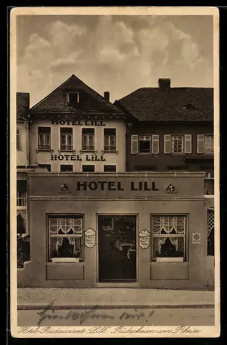 AK Rüdesheim a. Rh., Hotel-Restaurant Lill, Rheinstrasse 28