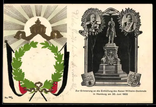 AK Kaiserin Auguste Victoria Königin von Preussen, Zur Erinnerung an die Enthüllung des Kaiser Wilhelm-Denkmals