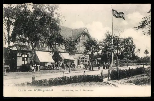 AK Hamburg-Wellingsbüttel, Gasthof Alsterhöhe, Inh. E. Michelsen, Aussenansicht