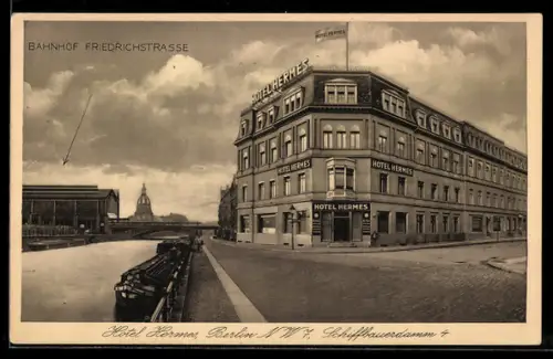 AK Berlin, Hotel Hermes, Schiffbauerdamm 4