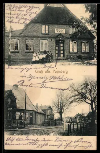 AK Poyenberg, Gasthaus von H. Bolten, Dorfstrasse mit Wohnhäusern