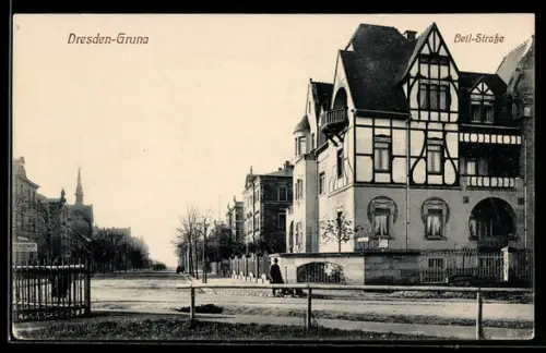 AK Dresden-Gruna, Partie in der Beil-Strasse