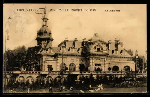 AK Bruxelles, Exposition Universelle 1910, Le Chien Vert, Ausstellung