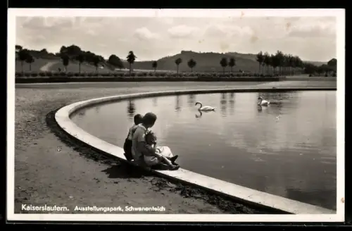 AK Kaiserslautern, Ausstellungspark, Schwanenteich
