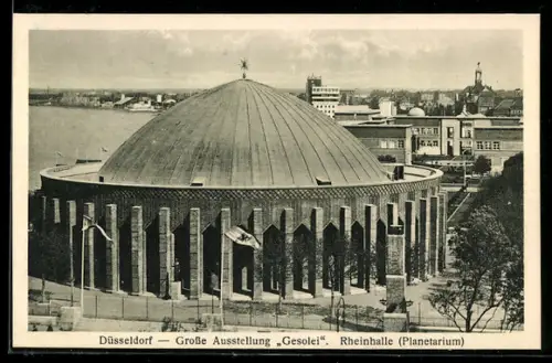 AK Düsseldorf, Grosse Ausstellung Gesolai, Rheinhalle Planetarium