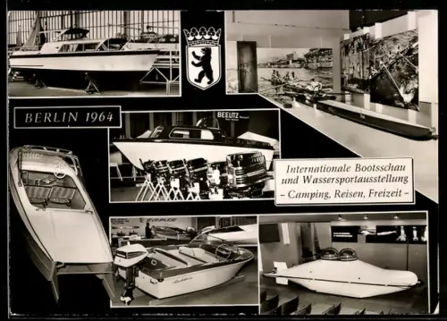AK Berlin, Internationale Bootsschau und Wassersportausstellung Camping, Reisen, Freizeit 1964