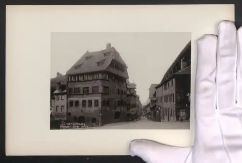 Fotografie unbekannter Fotograf, Ansicht Nürnberg, Albrecht Dürer Haus, Grossformat 16 x 25cm