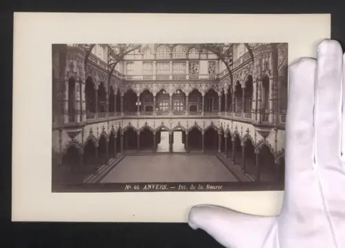 Fotografie unbekannter Fotograf, Ansicht Anvers, Int. de la Bourse, Grossformat 17 x 25cm