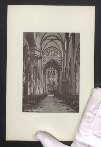 Fotografie unbekannter Fotograf, Ansicht Freiburg i. Baden, Innenansicht des Münsters, Grossformat 25 x 17cm