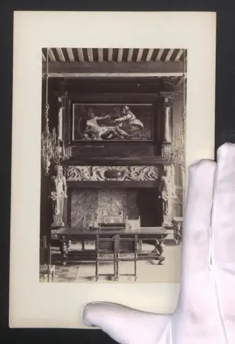 Fotografie unbekannter Fotograf, Ansicht Antwerpen, Gemälde im Rathaus, Grossformat 25 x 17cm