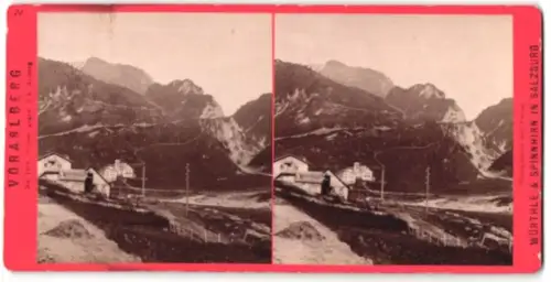 Stereo-Fotografie Würthle & Spinnhirn, Salzburg, Ansicht Stuben, Ortsansicht gegen den Arlberg