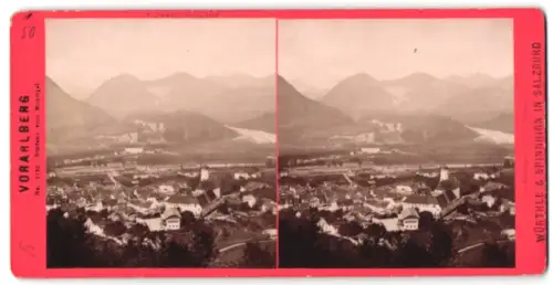 Stereo-Fotografie Würthle & Spinnhirn, Salzburg, Bludenz, Blick auf die Stadt vom Montigal
