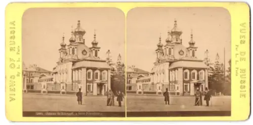 Stereo-Fotografie L. L., Paris, Ansicht Saint Pétersbourg, Château de Petergoff