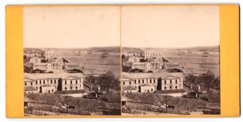 Stereo-Fotografie Frank M. Good, London, Ansicht Constantinople, General view of the New Palace and the Bosphorus