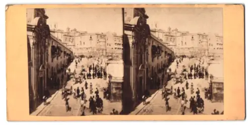 Stereo-Fotografie B. Schlesinger, Stuttgart, Ansicht Valletta, Strada della Marina