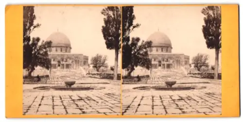 Stereo-Fotografie Frank M. Good, London, Ansicht Jerusalem, Mosque of Omar, the site of Solomon`s Temple