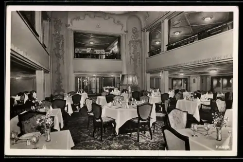 AK Passagierschiff Oceana der Hamburg-Amerika Linie, Unterer Speisesaal