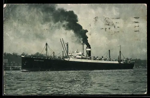 AK Passagierschiff S.S. Minnekahda im Dienst zwischen Hamburg und New York, American Line