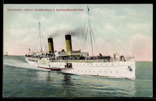 AK Passagierschiff Cobra, Seebäderdienst der Hamburg-Amerika-Linie